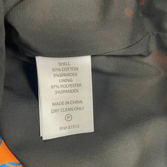 NWT Anthropologie Plenty by Tracy Reese Orange Blue Floral Print Pencil Skirt 0 - Picture 7 of 8